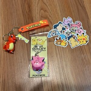 Pokemon keychain and stickers set